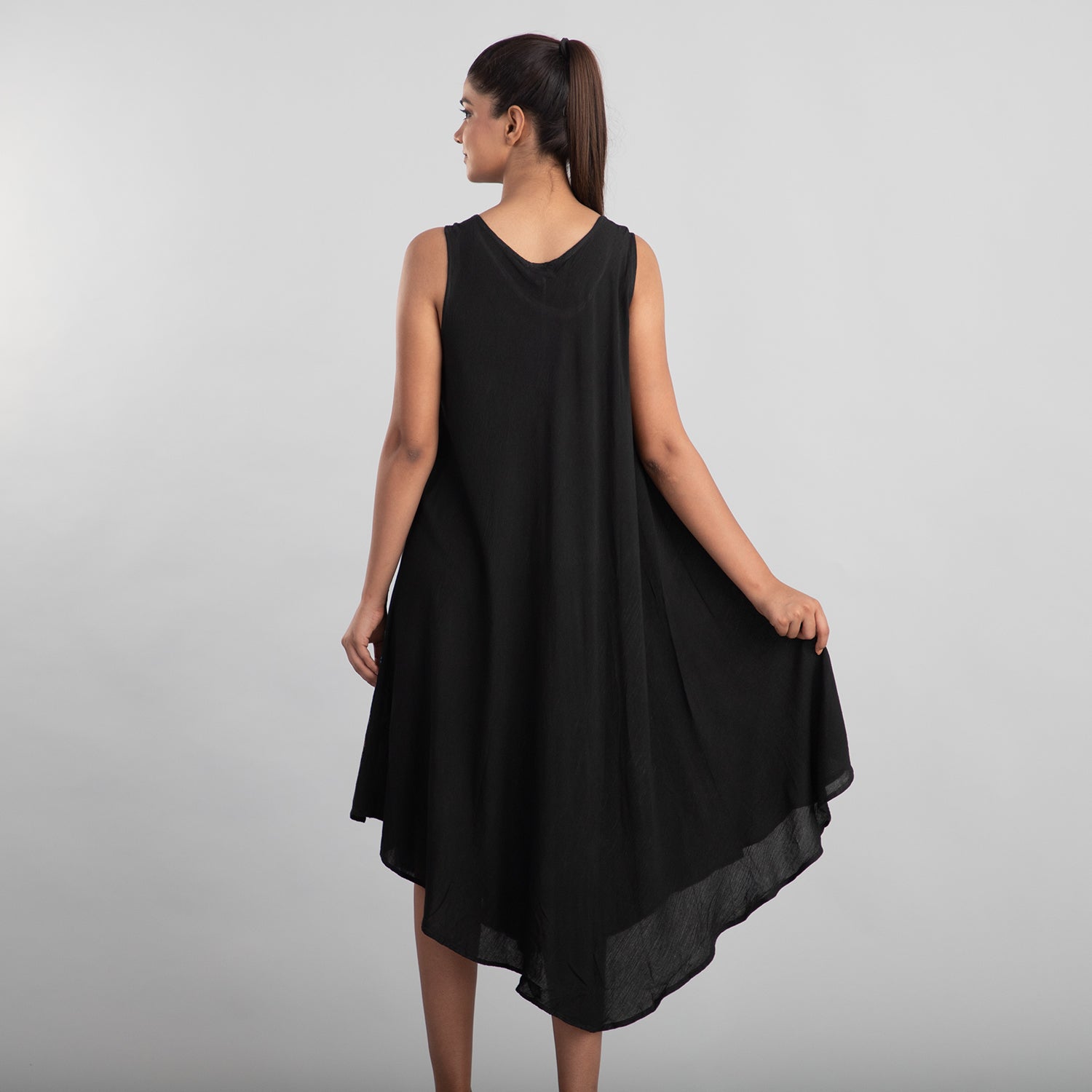 Jovie Black Splatter Print Umbrella One Size Fits Dress