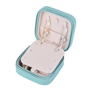 Travel Size Faux Leather Jewelry Box with Scratch Protection Interior