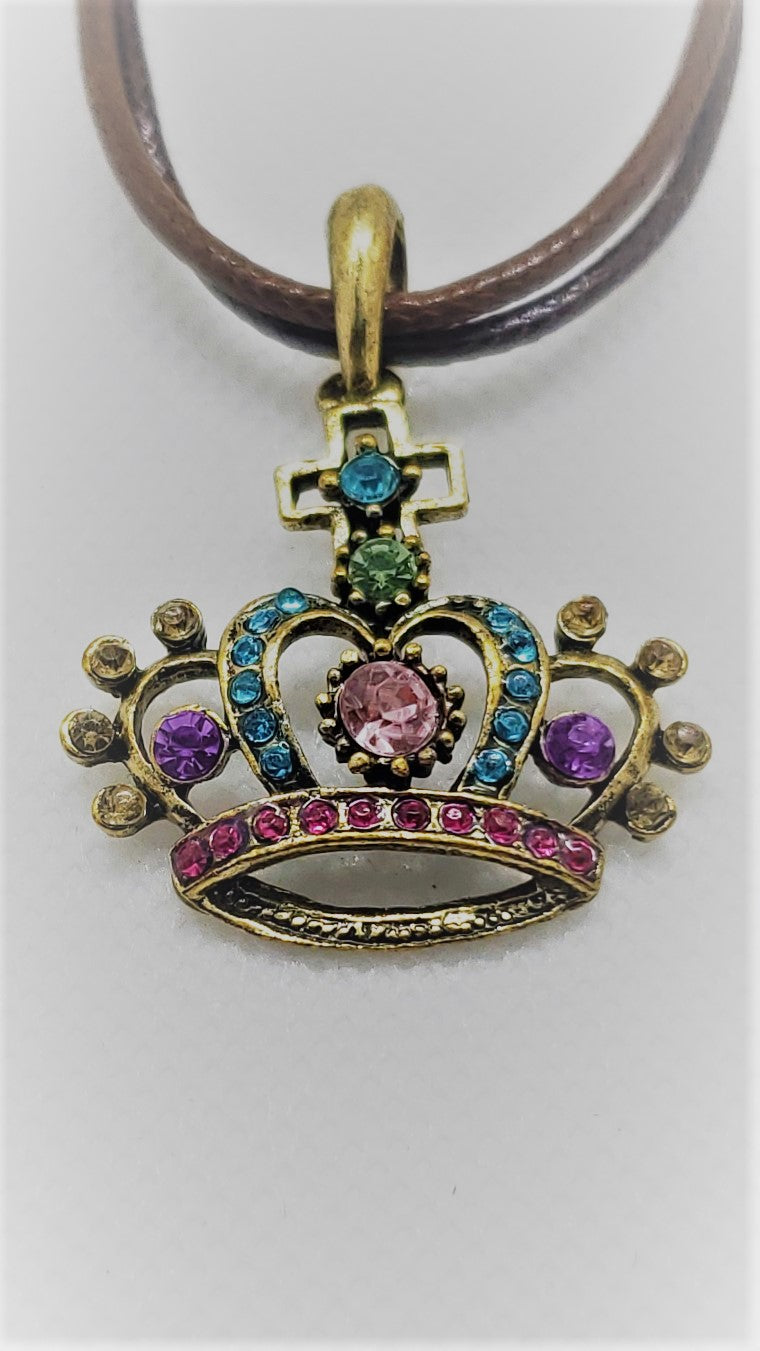 Retro Multi Colored Crystal Necklace