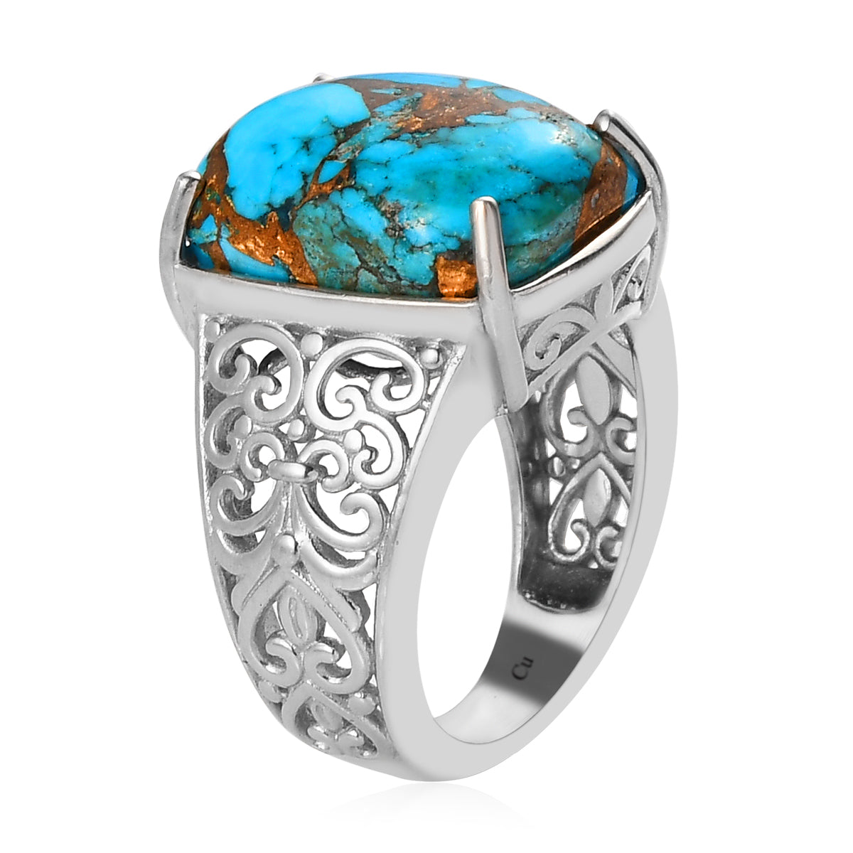 Stylish Matrix Chestnut Brine Turquoise Solitaire Ring Size 8