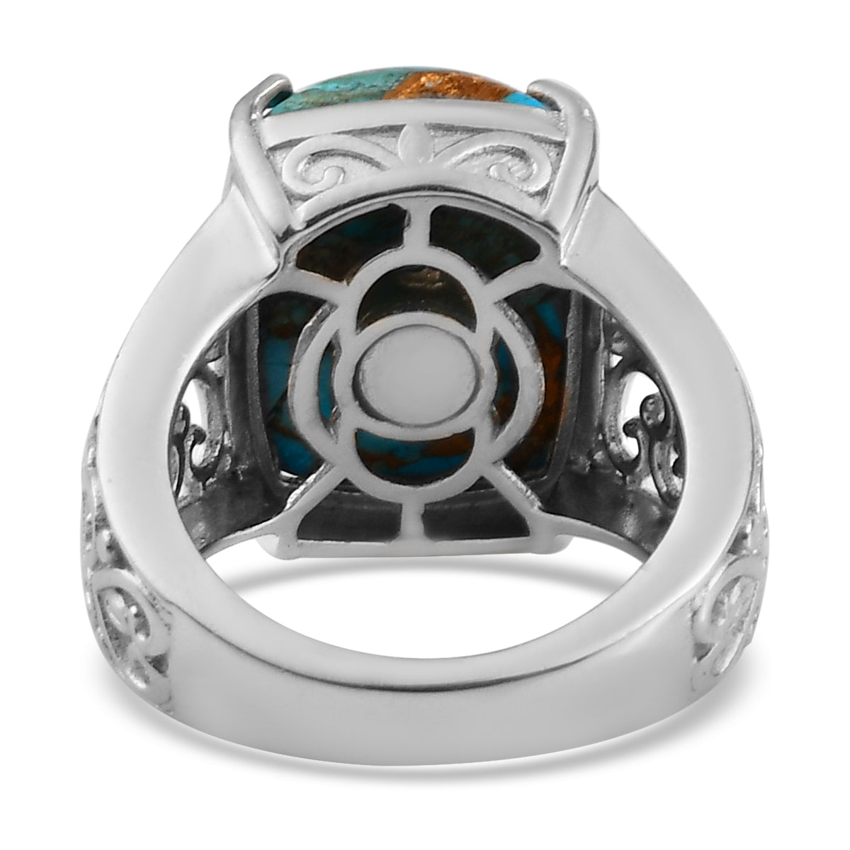 Stylish Matrix Chestnut Brine Turquoise Solitaire Ring Size 8