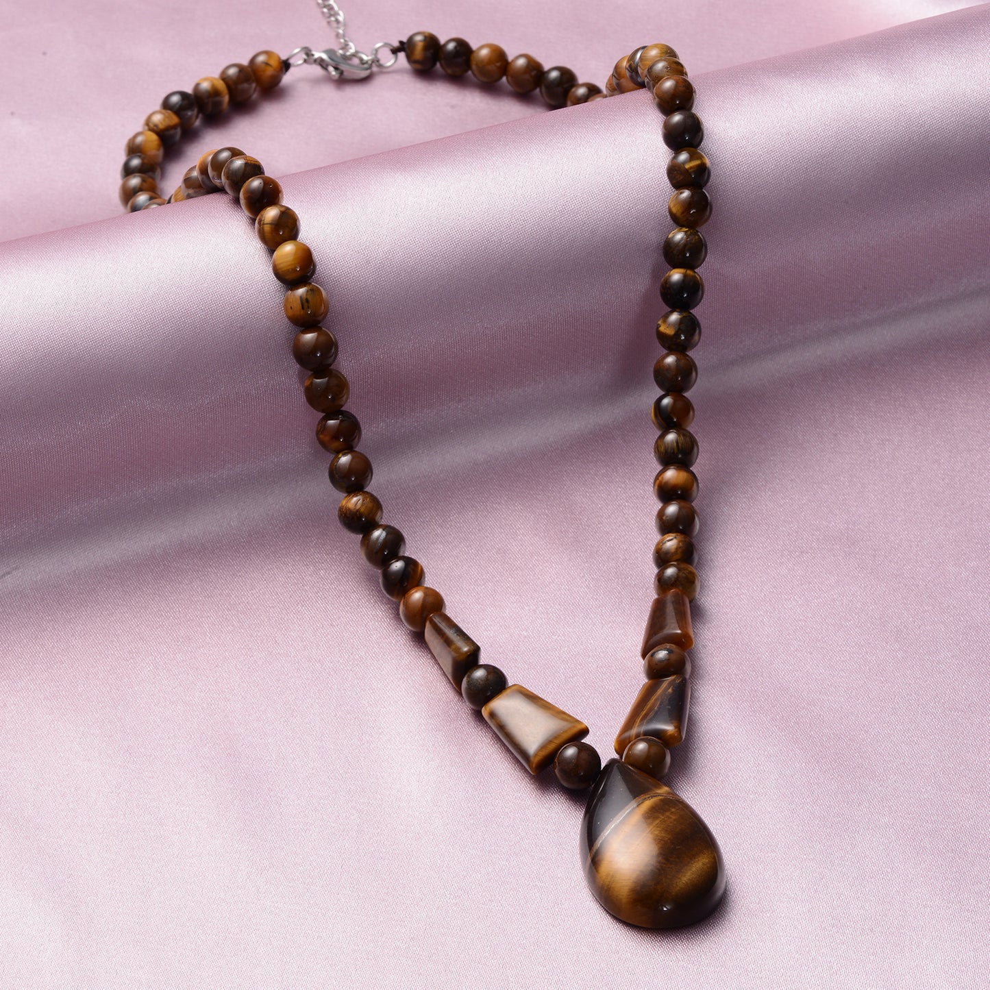 South African Yellow Tiger's Eye Beaded Tribal Necklace