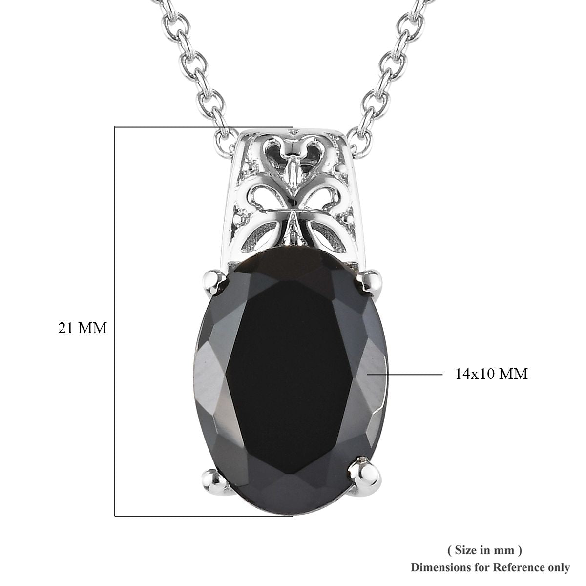 7.65 ctw Natural Thai Black Spinel Pendant Necklace 20 Inch - WHIMSICALIA