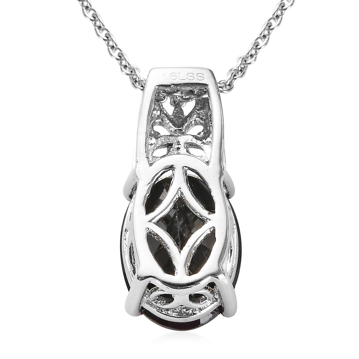 7.65 ctw Natural Thai Black Spinel Pendant Necklace 20 Inch - WHIMSICALIA