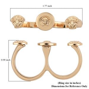 Andante Goldtone Double Finger Ring Size 7