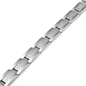 Men's Bracelet and Honey Comb  and Textured Dog Tag Pendant Necklace