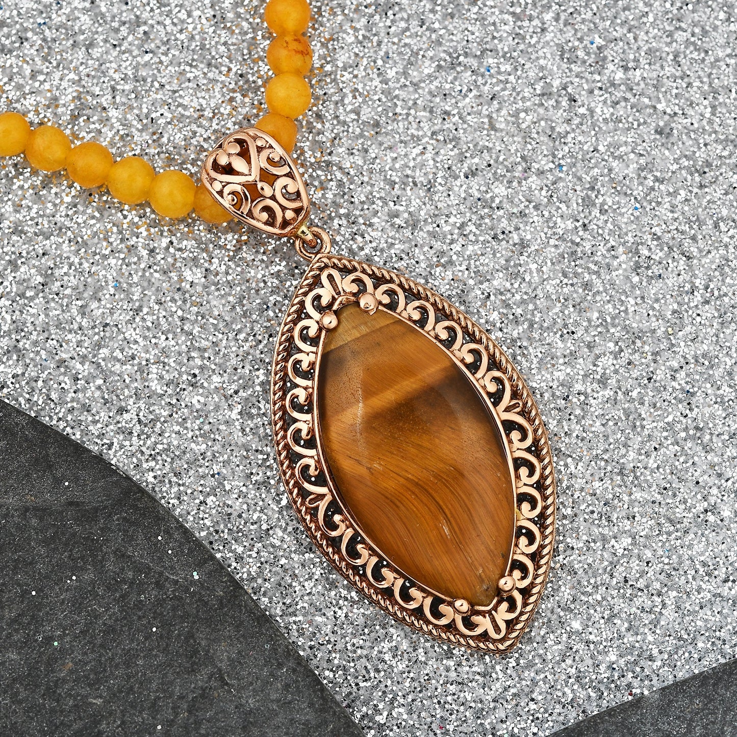 South African Tigers Eye and Enhanced Yellow Quartzite