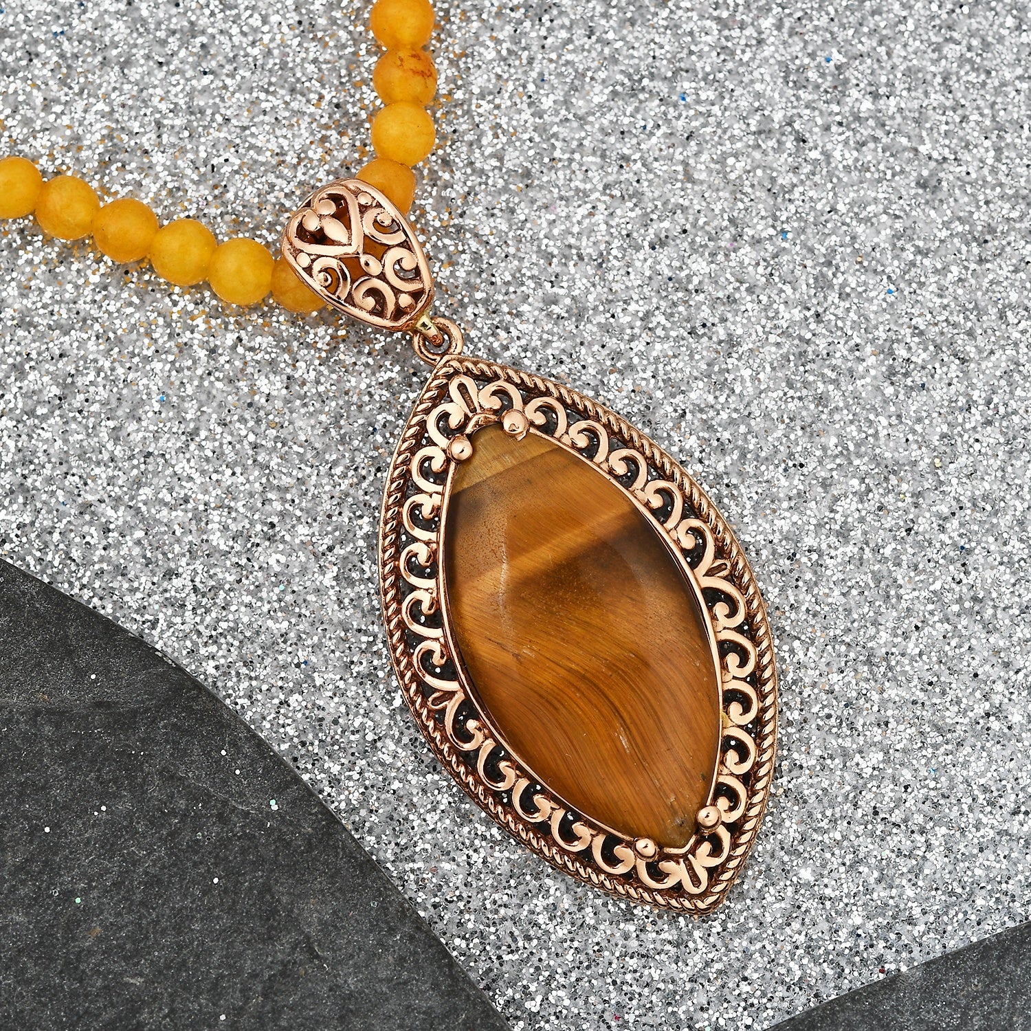 South African Tigers Eye and Enhanced Yellow Quartzite