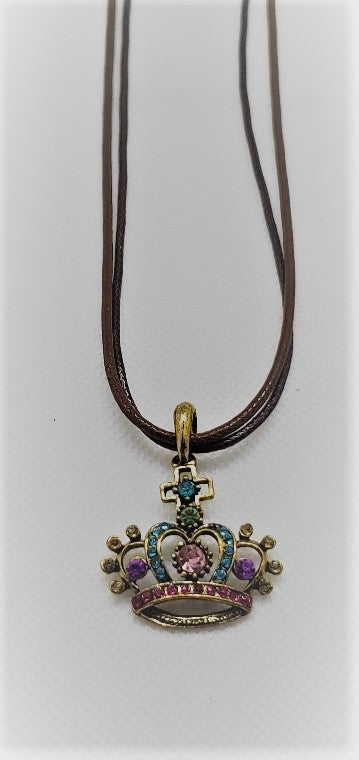 Retro Multi Colored Crystal Necklace