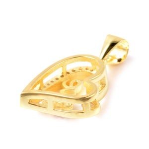 Purple and White Diamond Love Necklace in 14K Yellow Gold