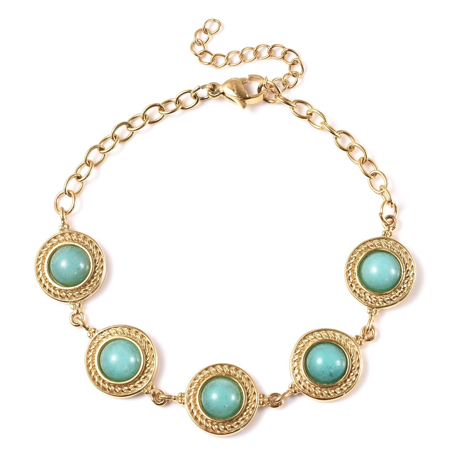 Sky Blue Amazonite or  Galilea Rose Quartz Textured Station Bracelet