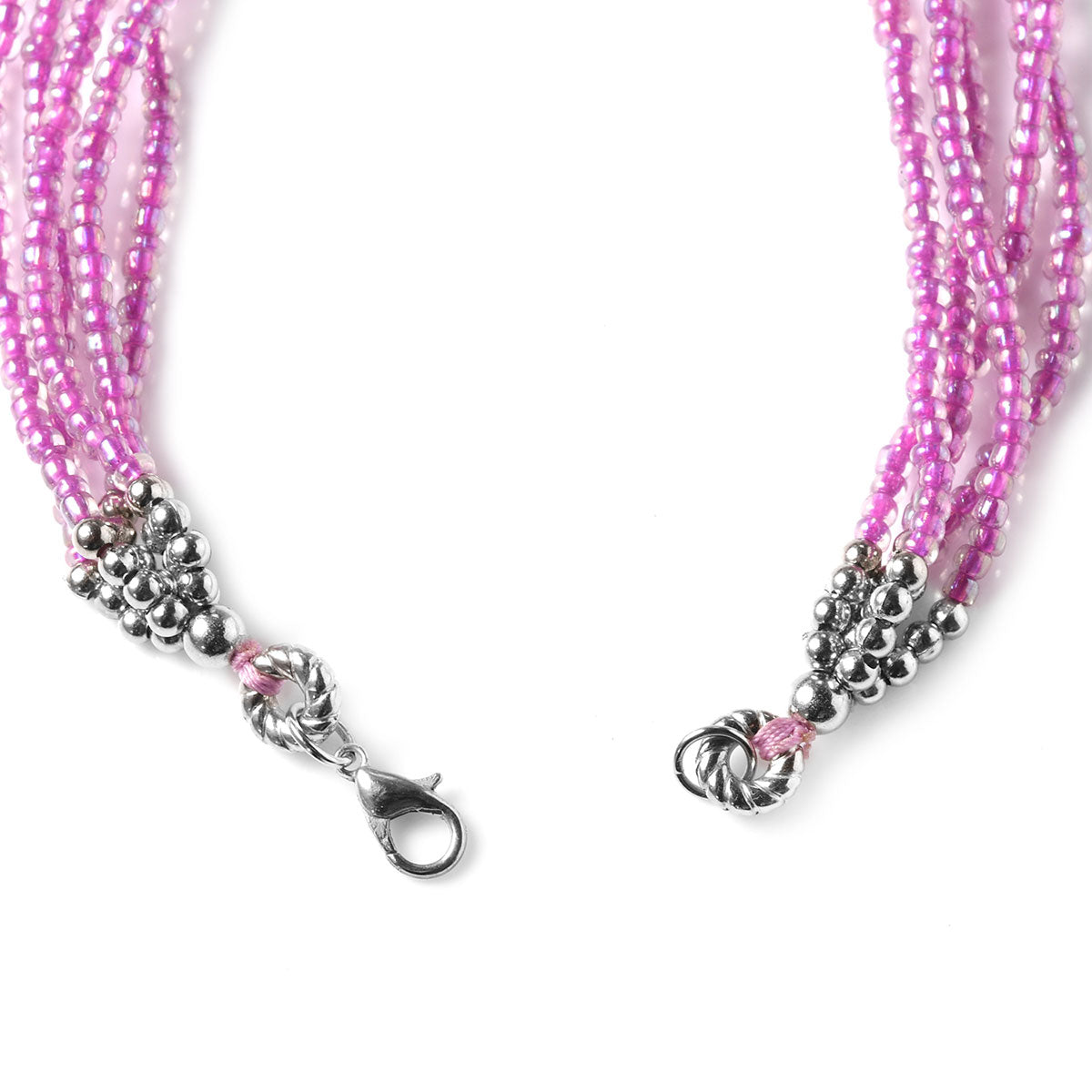 Handmade Amethyst Chips Earrings and Multi Strand Necklace 24 Inch