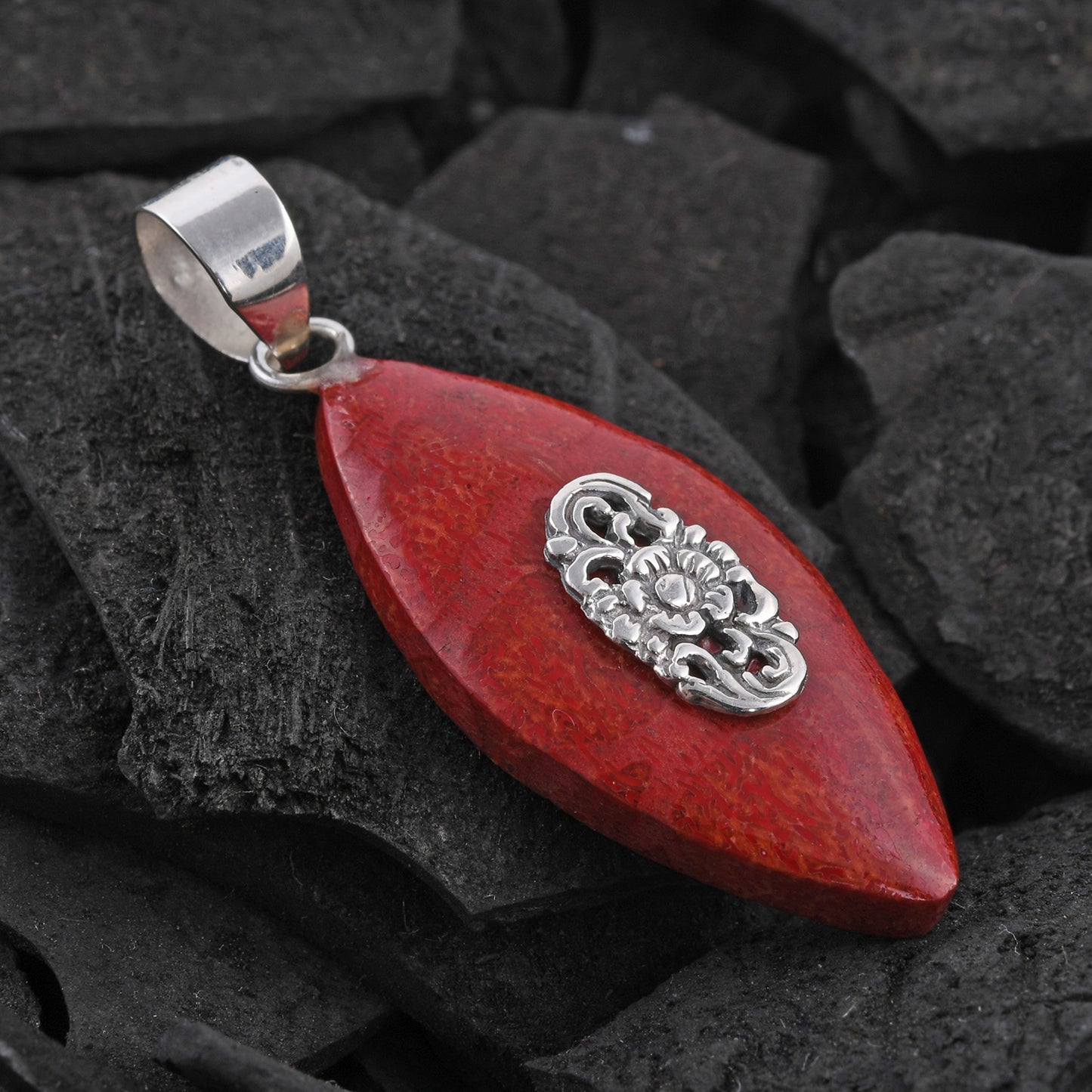 Artisan Red Coral Sponge Necklace