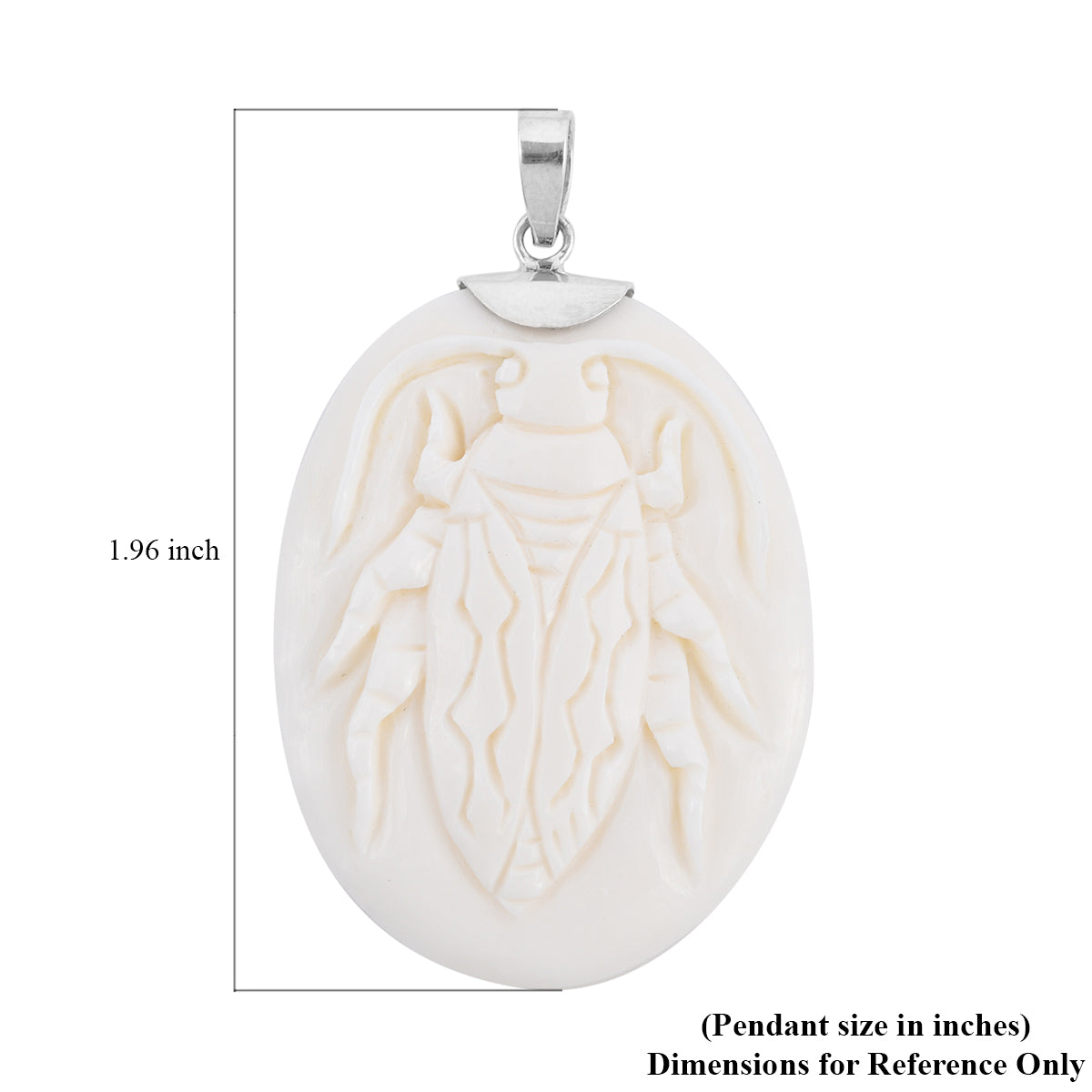 BALI Unisex Hand Carved Bone Beetle Pendant