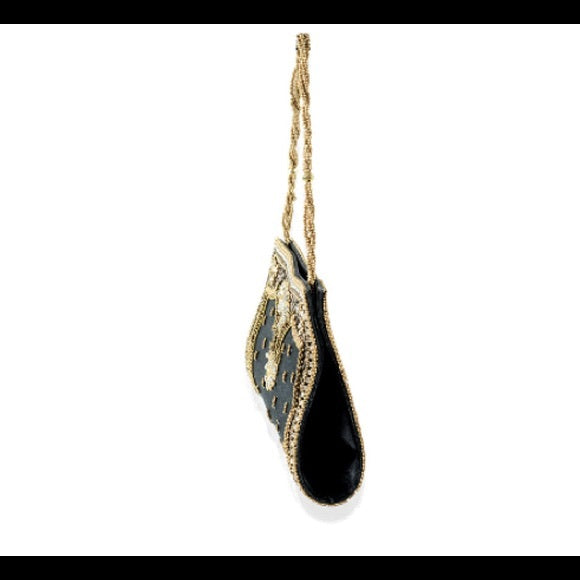 Beaded Black and Gold Evening Bag