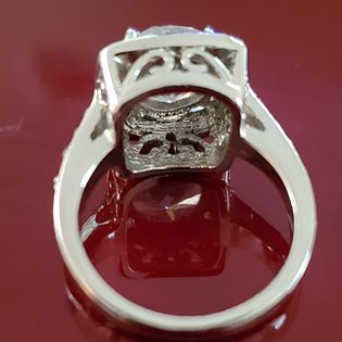 Princess Cut Pavé Style Halo Engagement Ring Size 5.5