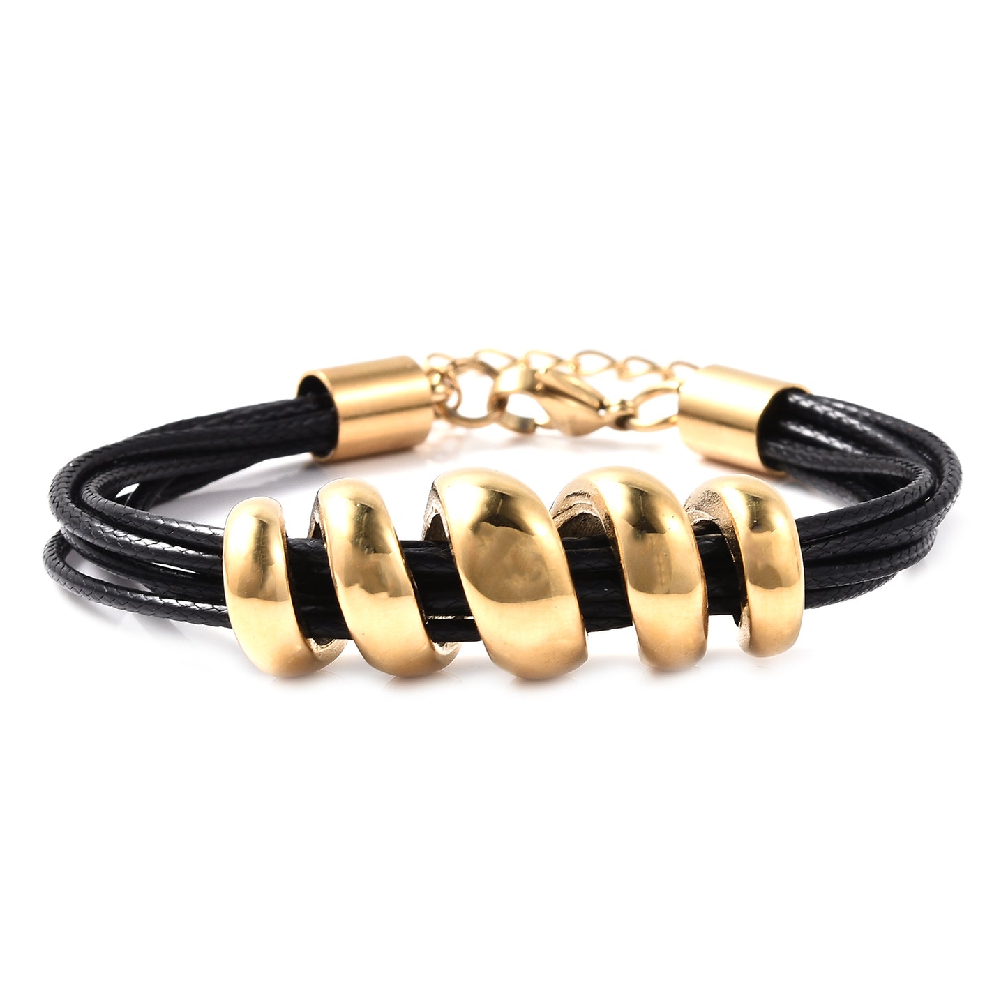 Spiral Faux Leather Cord and Matching Bracelet Set