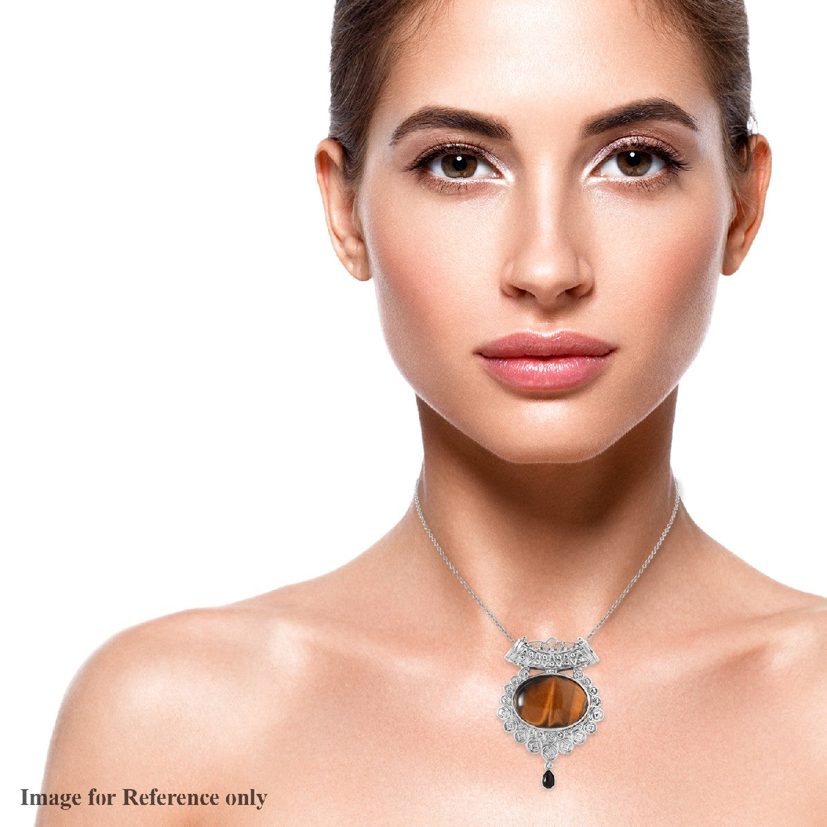 Black Onyx and South African Tiger's Eye Pendant Necklace