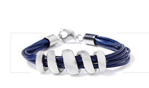 Spiral Faux Leather Cord and Matching Bracelet Set