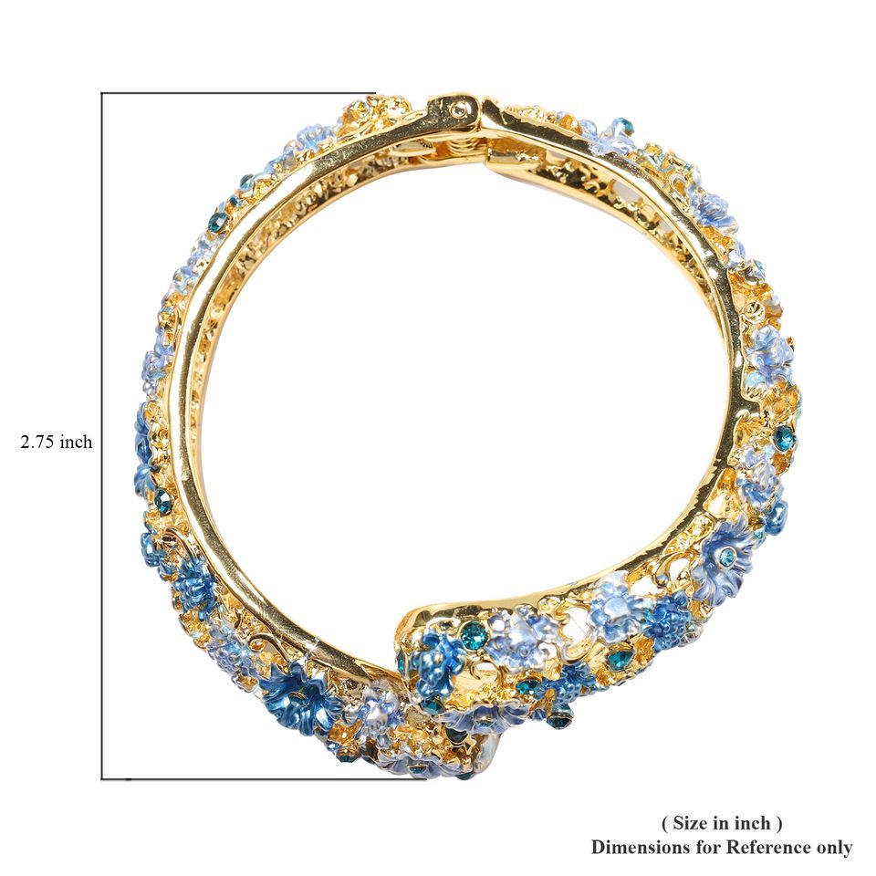 Blue Hand Painted Crystal Enameled Bracelet