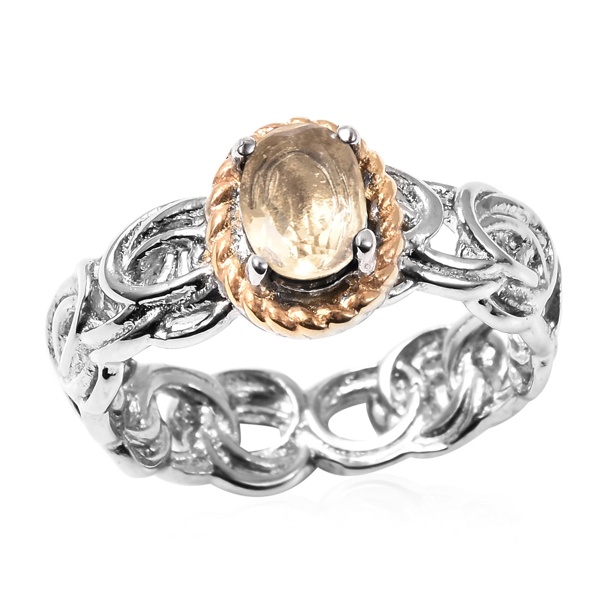 Oval Brazilian Citrine Ring Size 6