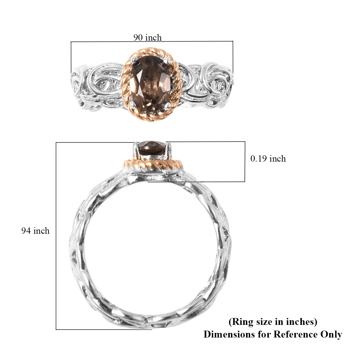 Brazilian Smoky Quartz Sterling Silver Ring