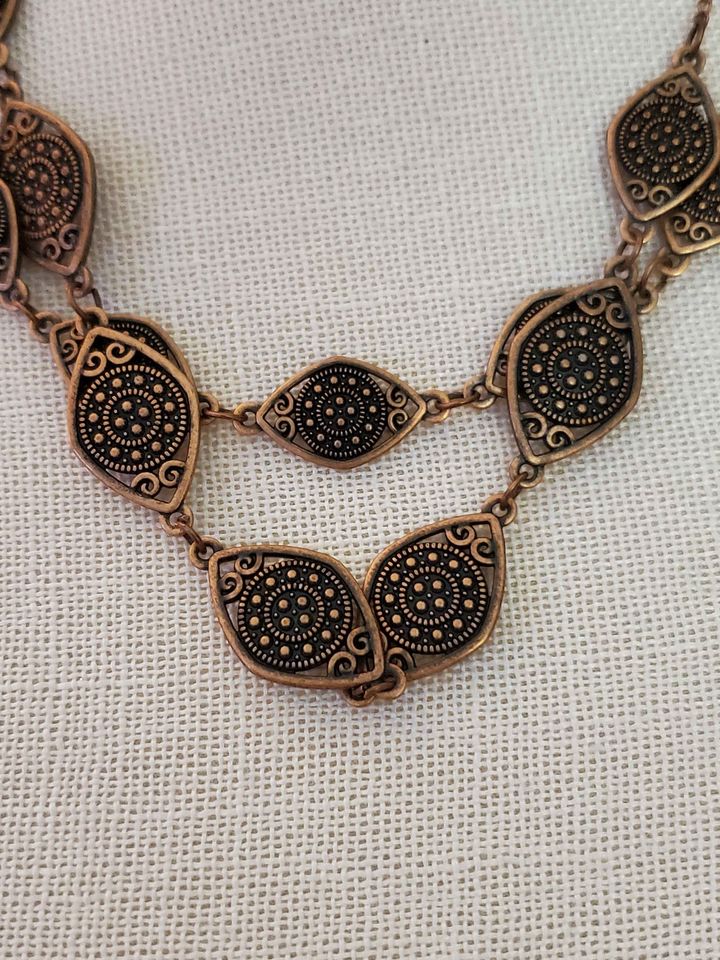 Bronze Necklace and Earrings