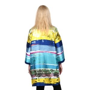 BEREK Multicolor Waves of Metallic 3/4 Sleeve Jacket -PXS