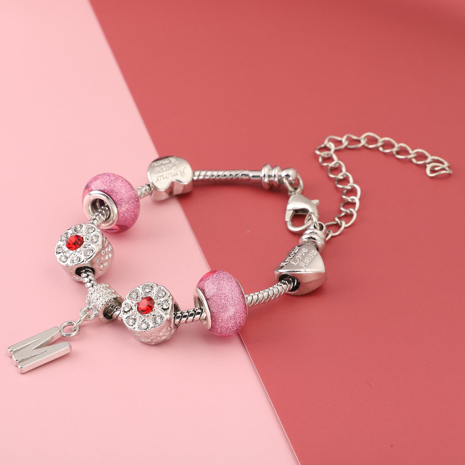 Red and White Austrian Crystal Bracelet