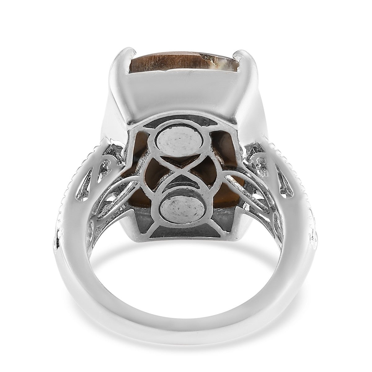 Camouflage Jasper Ring in Silver Size 6