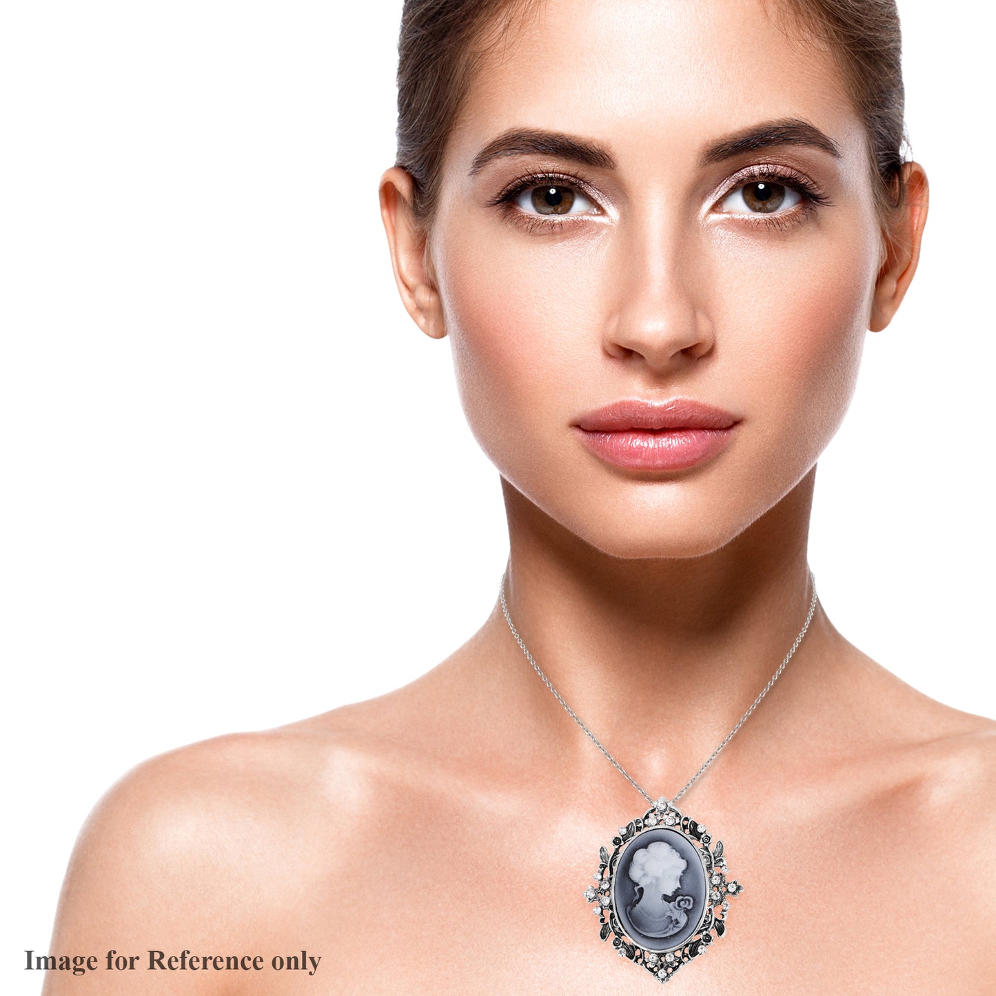 Blue Gray Cameo Necklace/Pin