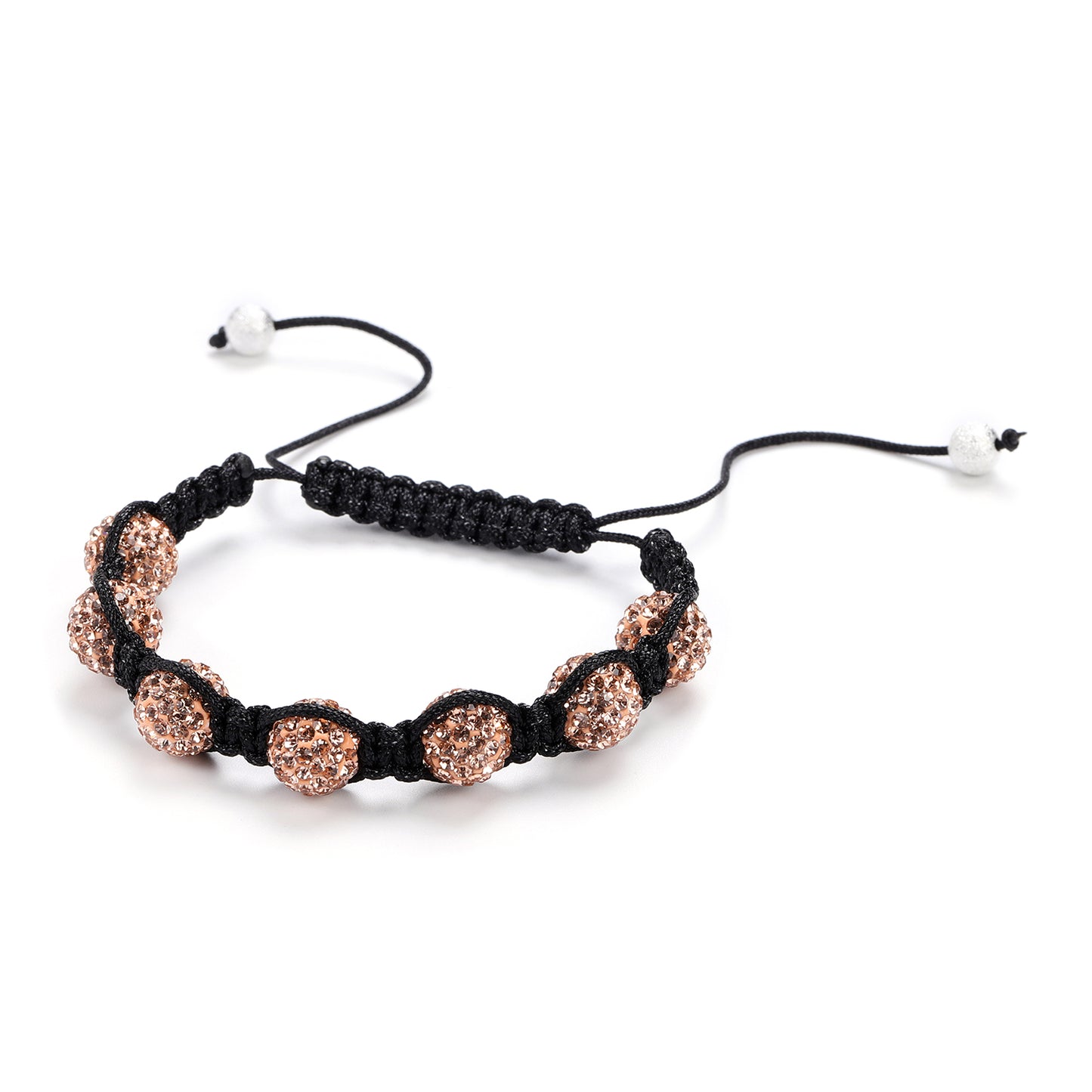 Shamballa Bracelet with Champagne Color Austrian Crystal Unisex