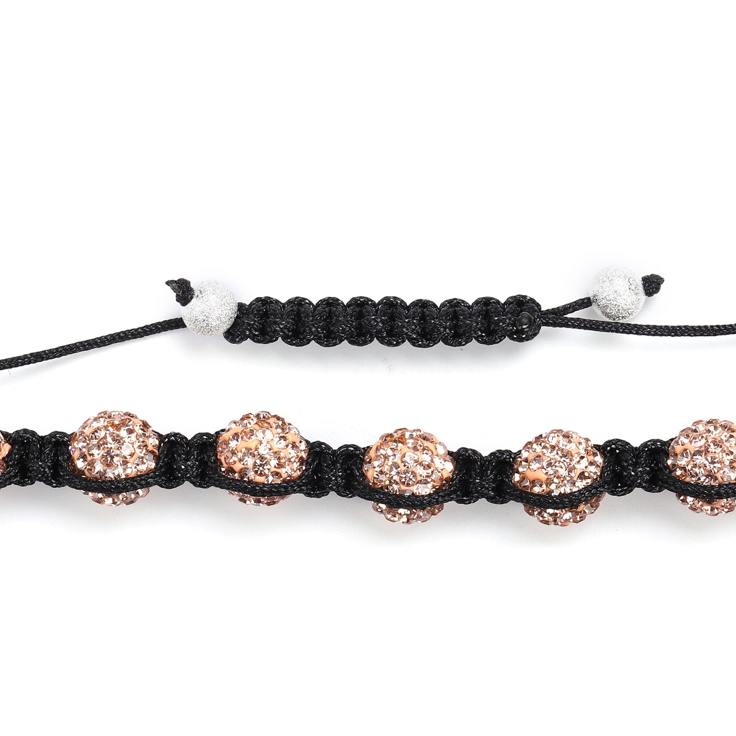 Shamballa Bracelet with Champagne Color Austrian Crystal Unisex