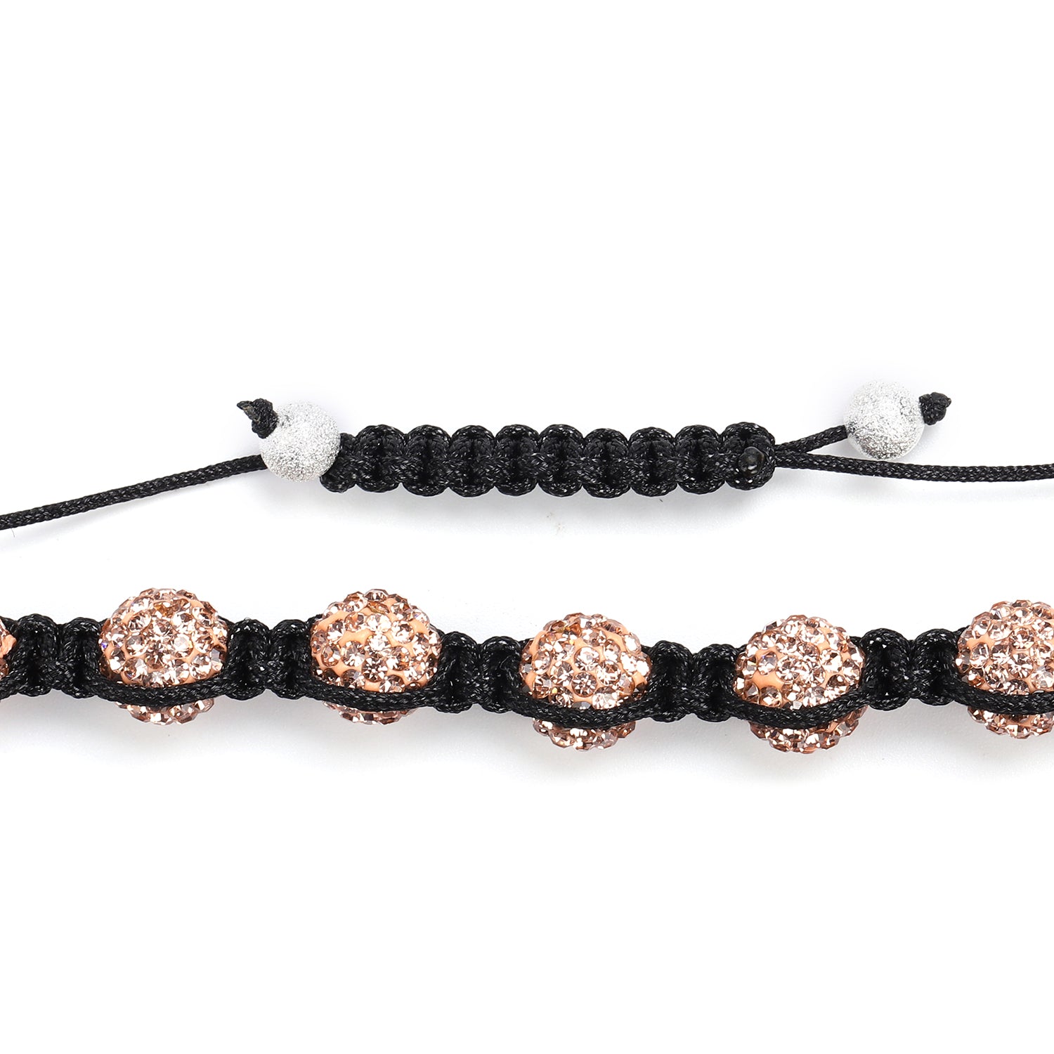 Shamballa Bracelet with Champagne Color Austrian Crystal Unisex