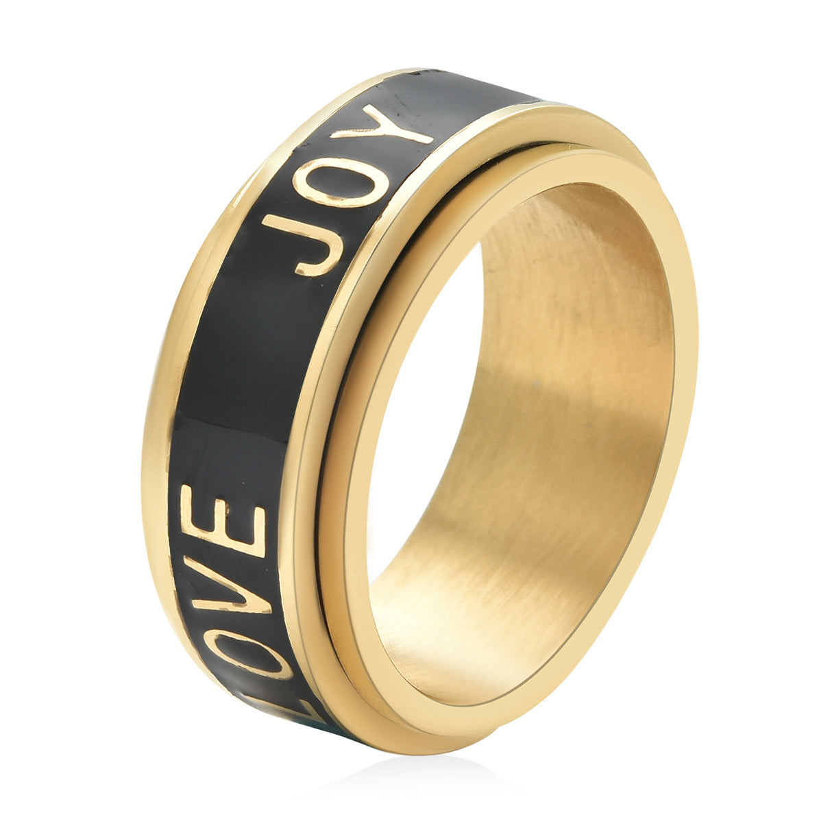 Love Faith Hope Spinner Fidget Shungnite Ring c