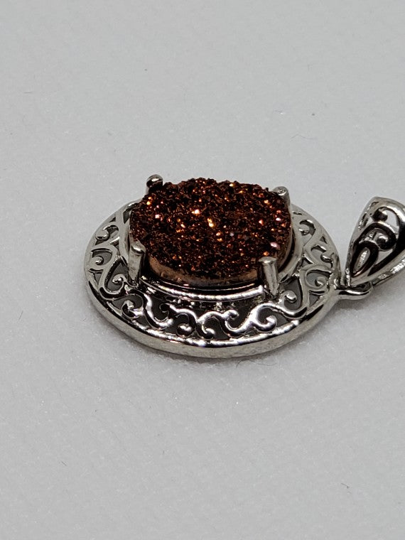 Iridescent Bali Drusy Pendant Necklaces