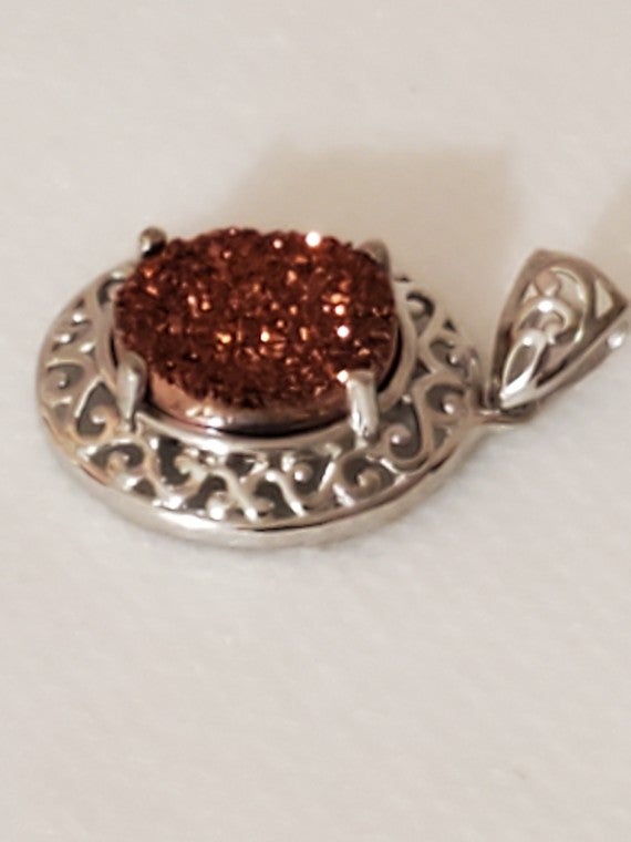 Iridescent Bali Drusy Pendant Necklaces