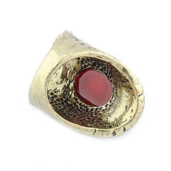 Antique Inspired Coral Shield Ring