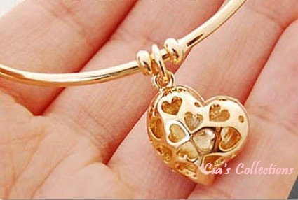Crystal Heart Bangle