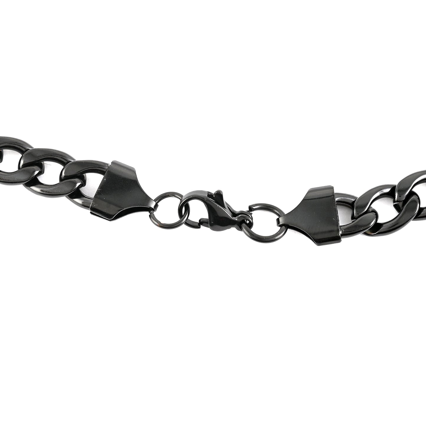 Curb Necklace 24 Inches in ION Plated Black Stainless Steel