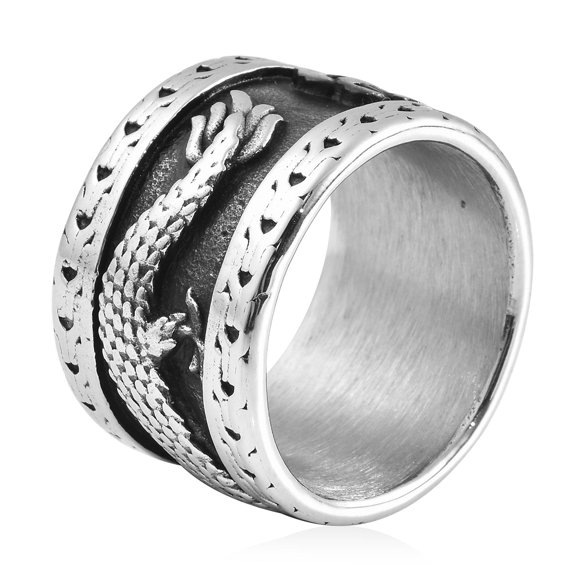 Mozambique Garnet Birthstone Dragon Ring Unisex