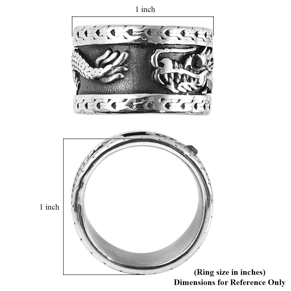 Mozambique Garnet Birthstone Dragon Ring Unisex