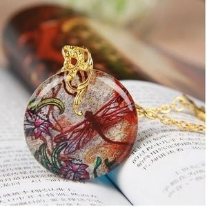 Dragonfly Multi-Colored Acrylic Necklace - WHIMSICALIA