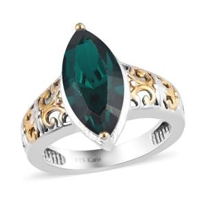 Karis Collection Stylish Green Emerald Ion Plated Ring