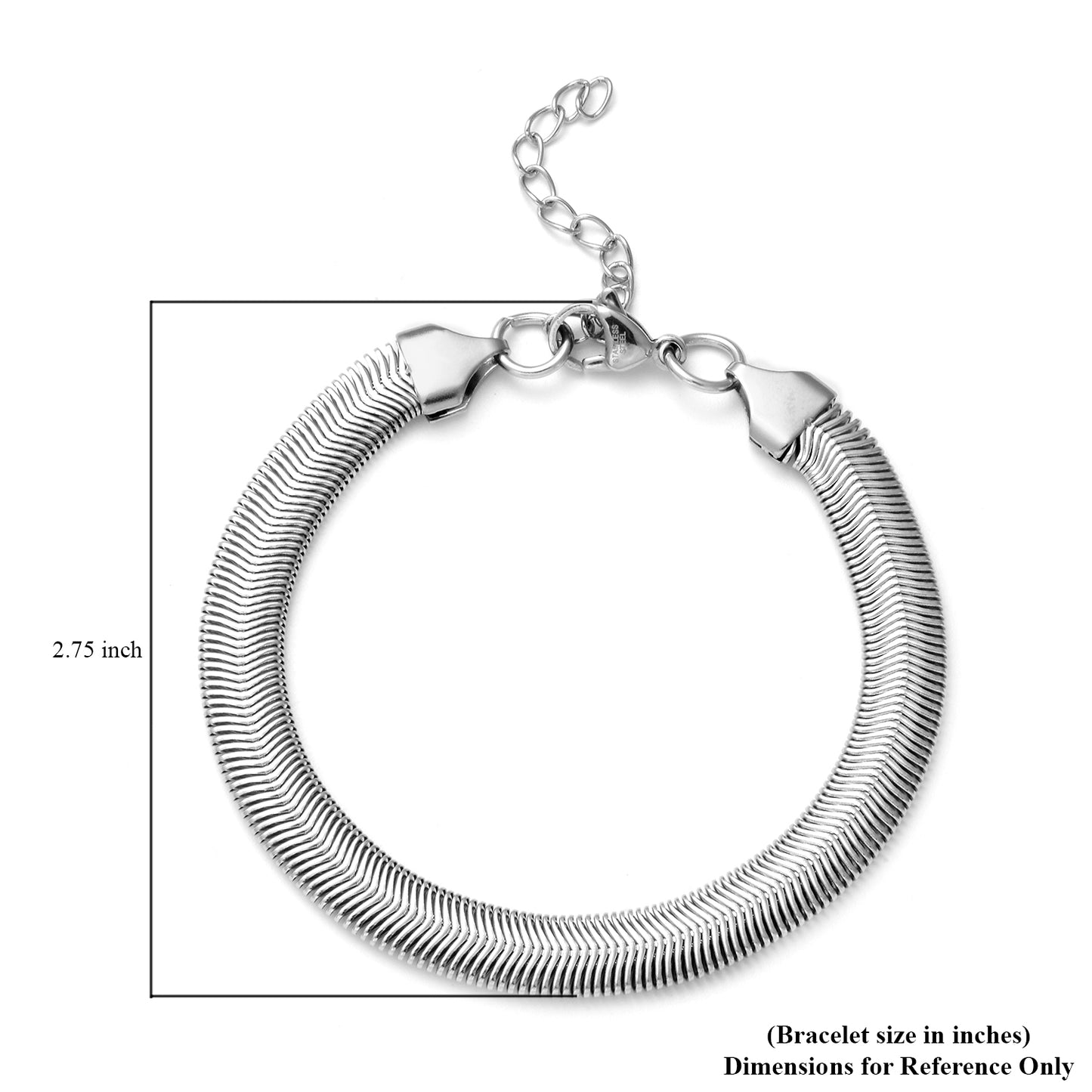 Silver or Gold, or Rose Gold Cobra Bracelet 7.5" Plus 2" Extender Unisex