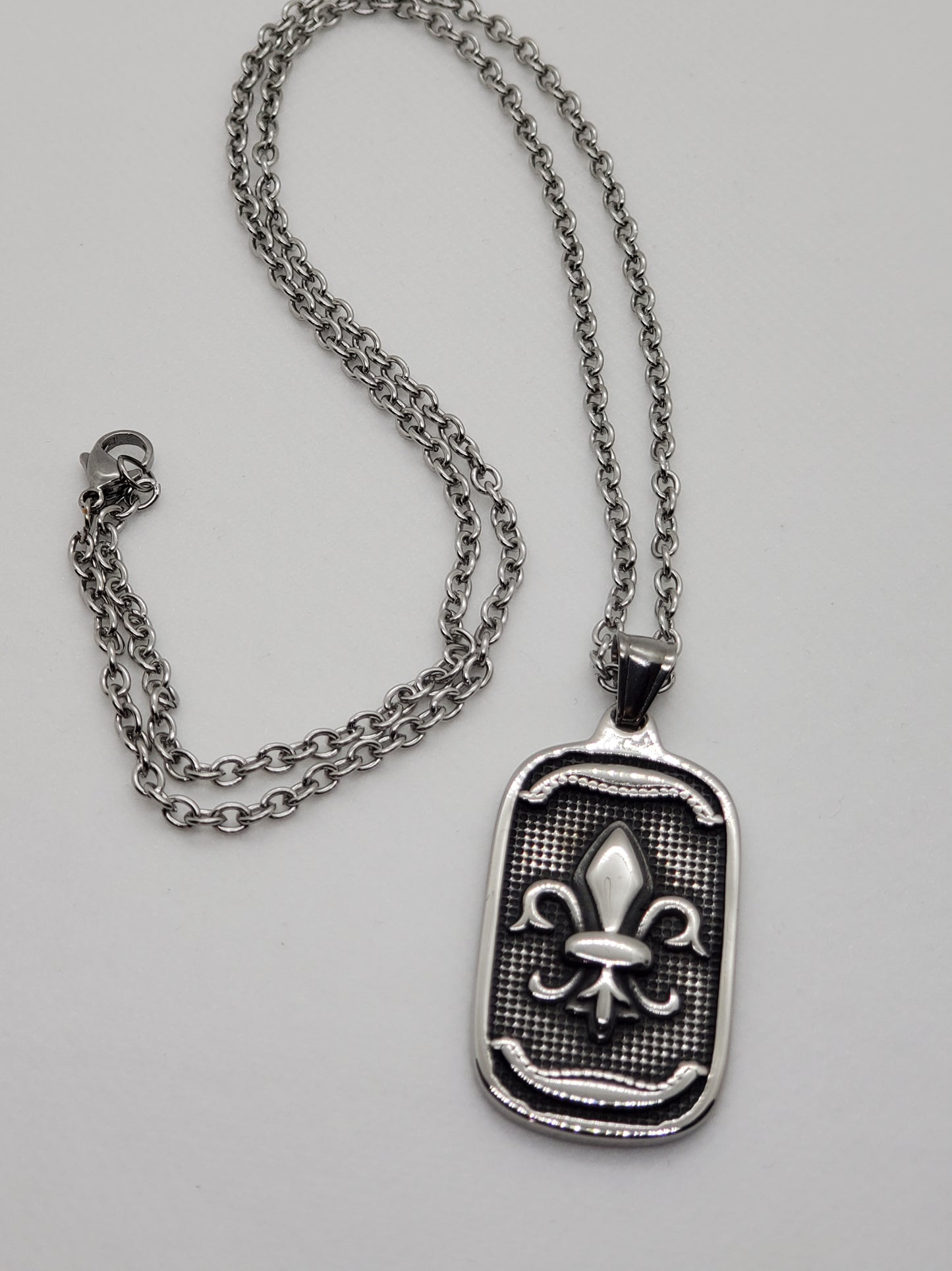 Products Fleur De Lis Men's Ring and Pendant Necklace