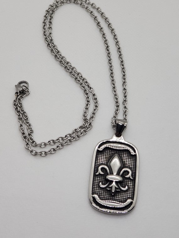 Products Fleur De Lis Men's Ring and Pendant Necklace