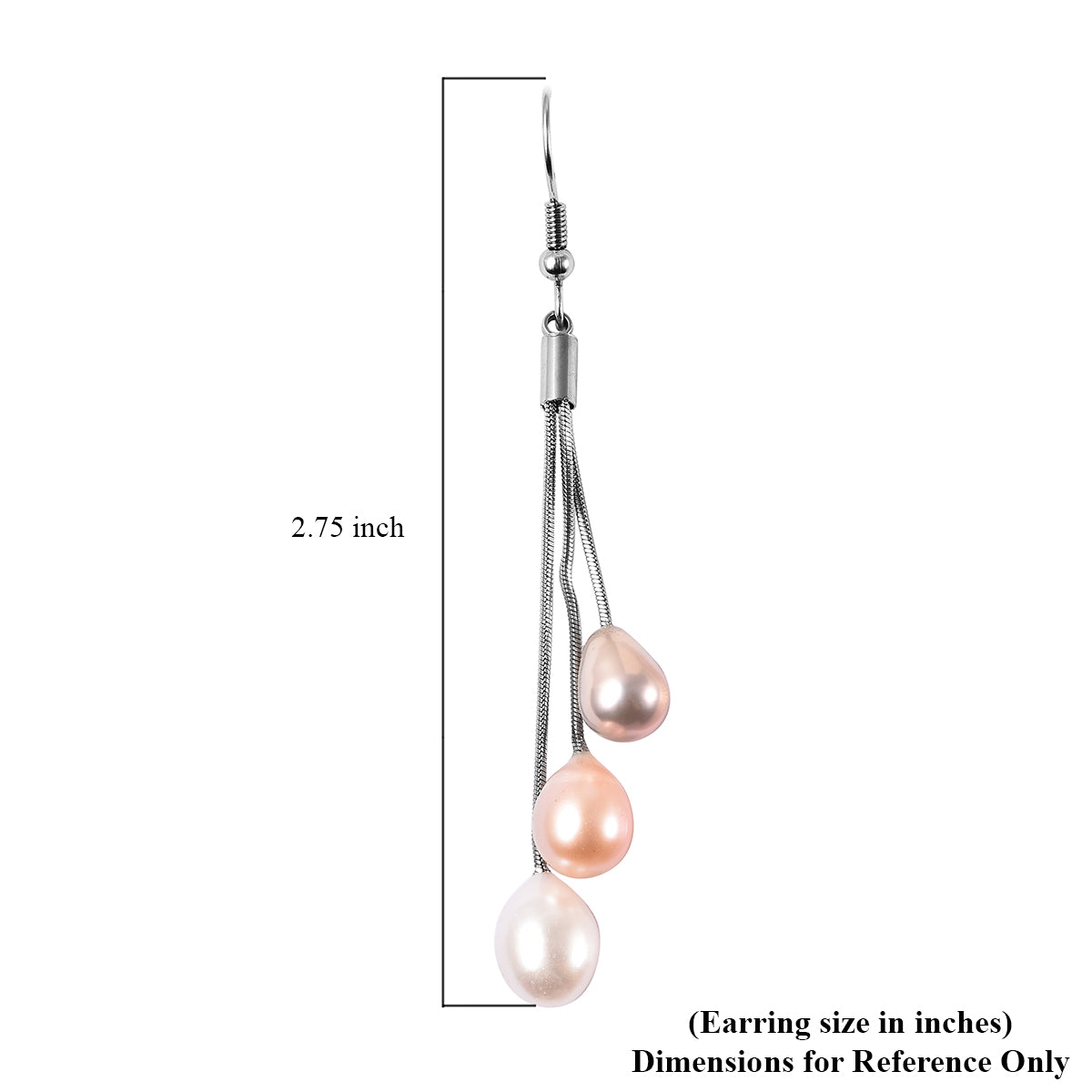 Multi Colored Pastel Freshwater Triple Drop Pearl Earrings