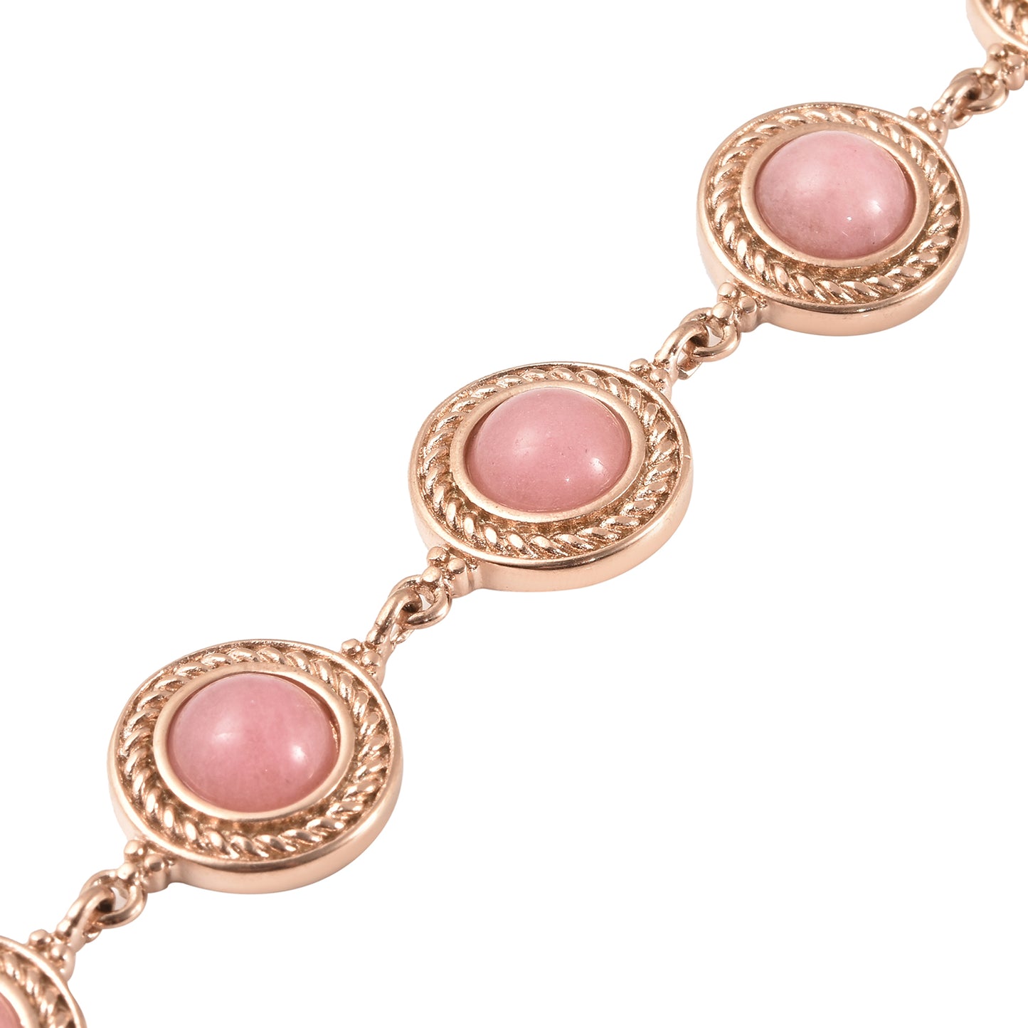 Sky Blue Amazonite or Galilea Rose Quartz Textured Station Bracelet