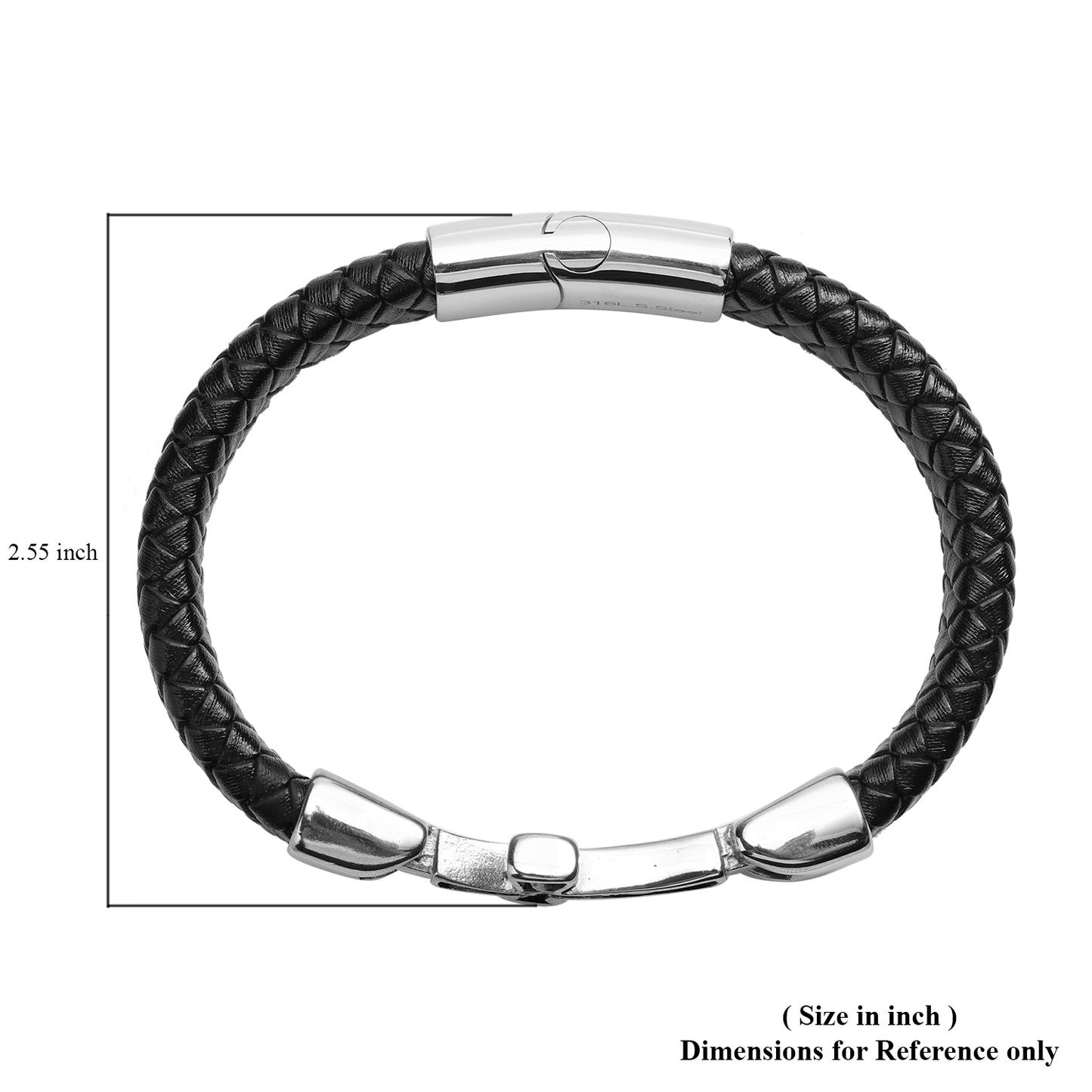 Genuine Leather Braided Strand Cross Bracelet Unisex